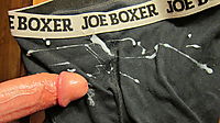 Hot cumload from my throbbing cock all over my joe boxers