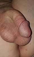 Soft hanging cock, balls and hole