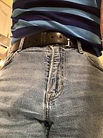 My cock bulging in my jeans