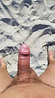 Hard cock on the beach!