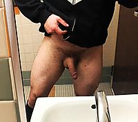 Just a limp cock selfie in the gym bathroom