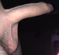 My hard,horny,hairless erection and low hanging balls from the side&close up!